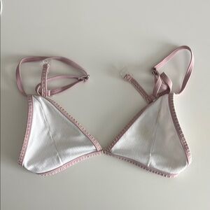 Pink and White Women's Bralette